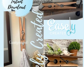 Clothespin Laundry room Display Shelf Digital File - Rustic Farmhousec hucky shelf sitter SVG sign Glowforge Laser Ready SVG