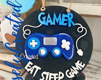 Kids DIY Kit SVG Digital File -Kids DIY Project - Kids video game Sign - kids gamer laser glowforge door hanger