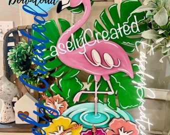 Flamingo  Porch Sign SVG File  Tropical Porch Sign- Beach Porch Sign SVG - Summer Porch Sign Glowforge Laser SVG