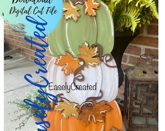 Pumpkin Porch Sign SVG File  Halloween Sign- Fall Porch Sign SVG - Stacked Pumpkin Sign