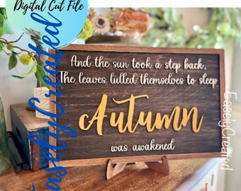 Digitaal SVG-bestand herfstbord - herfstbord SVG - herfst is ontwaakt teken svg - pompoenbord - herfstbord