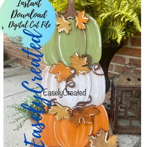 Pumpkin Porch Sign SVG File  Halloween Sign- Fall Porch Sign SVG - Stacked Pumpkin Sign