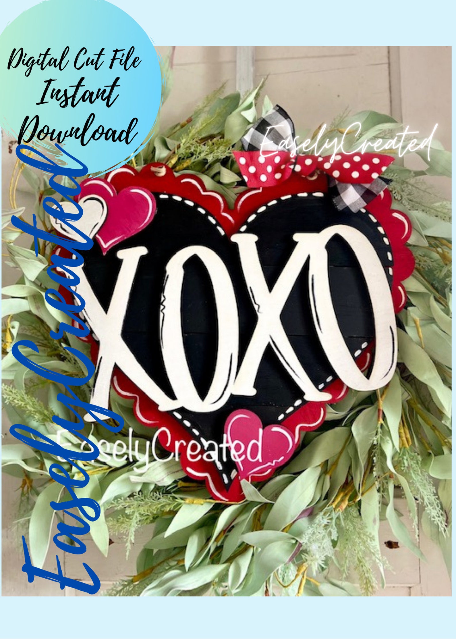 Valentine Door Hanger Sign SVG File 15 Heart Door - Etsy