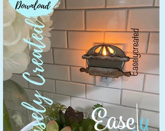 Cherry Pie Night Light Attachment SVG  Holiday  Glowforge SVG  Nite Lite Interchangeable Seasonal Sign