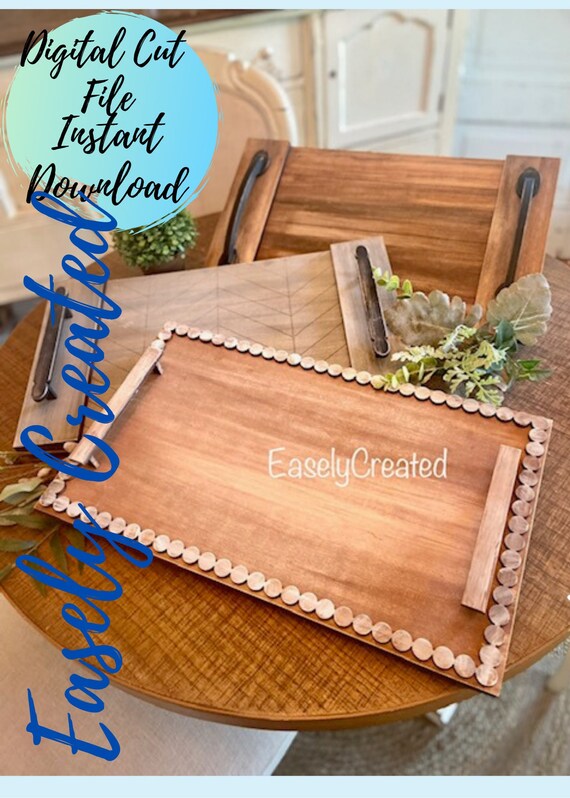 Bundle Tray Digital File -  Serving Tray -  Farmhouse Tray SVG sign - Herringbone SVG Serving Tray Glowforge Laser Ready SVG