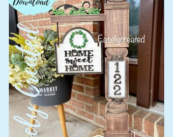 POST Listing for Large Porch Interchangeable Design with House Number Sign SVG  Holiday Seasonal Glowforge SVG  Seasonal Porch Sign
