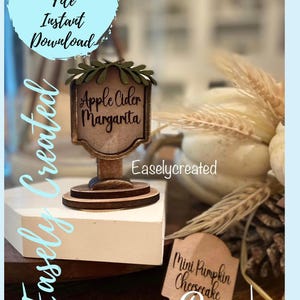 Mini menú para fiesta, letrero para exhibición de comida, letrero con nombre para invitados, letrero SVG para exhibición de mesas navideñas, Glowforge SVG, boda