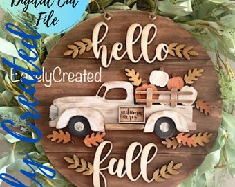 Herfst hanger teken SVG-bestand val SVG hanger teken-herfst val vrachtwagen teken SVG-herfst deur hanger 15 Shiplap deur hanger Shiplap teken