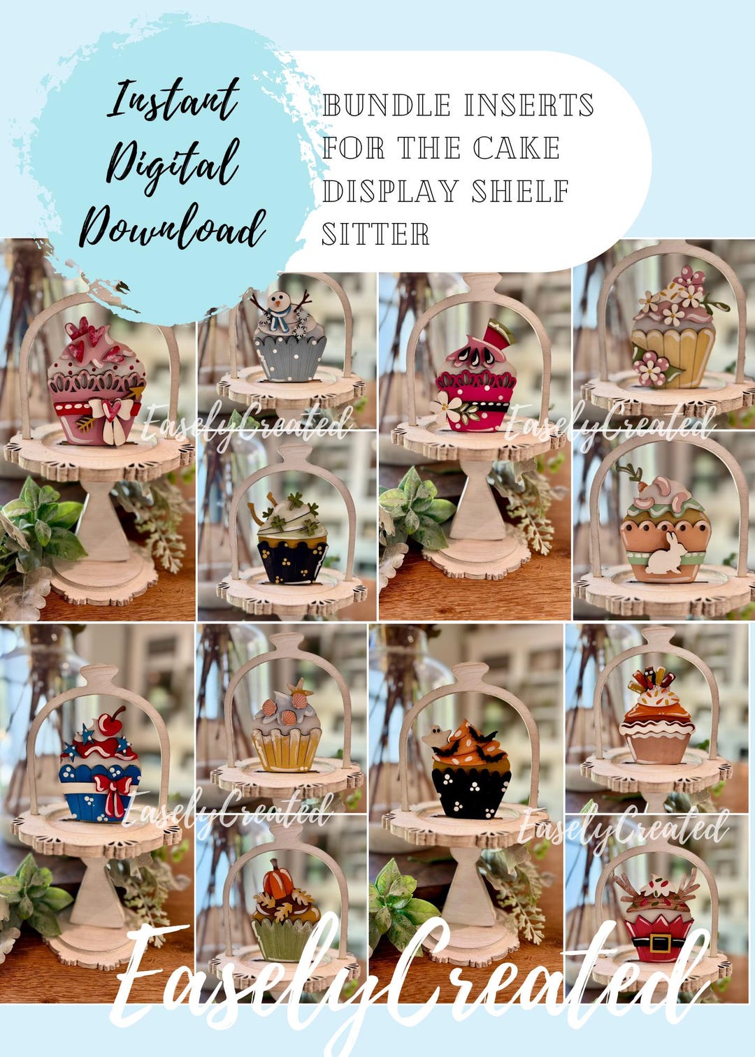 Cake Display Stand Interchangeable Sign Insert 