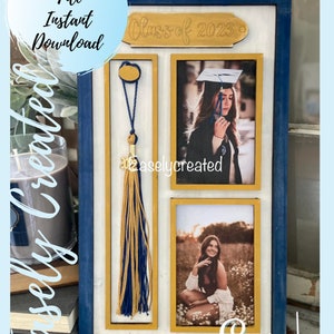 Class of Sign Graduation Picture Frame Tassel Display Sign SVG - Congrtas Grad Sign Frame Sign Glowforge SVG Laser Ready File