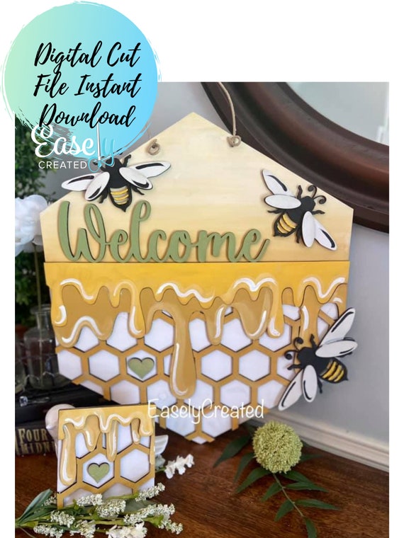Bee Alert Metal Sign - 8x12 Inch Honey Bee Warning Sign For Garden & Beehives