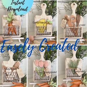 Cutting Board Faux Chicken Wire  Seasonal Interchangeable Sign SVG File  - All Seasons Interchangeable   Laser Glowforge Laser Kitchen Tray