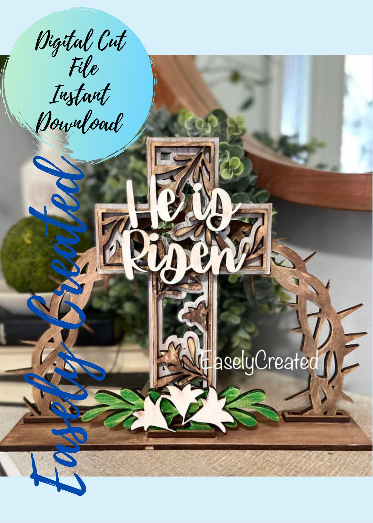Croar Hello Fall Lot De 2 Torchons De Cuisine Motif Croix Religieuse Et