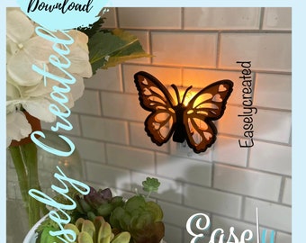 Butterfly Light Attachment SVG  Holiday  Glowforge SVG  Nite Lite Interchangeable Seasonal Sign