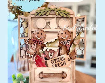 INSERT Only "Certified Fresh Gingerbreaf" for Vintage Box© Hutch Drawer Cabinet Changeable Shelf Sitter SVG Instant Digital Download