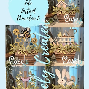 Korb Pflanzer Faux Greenery austauschbare Regalsitter saisonale "SPRING BUNDLE" Einsätze Sofortiger Download SVG Glowforge Laser bereit Datei