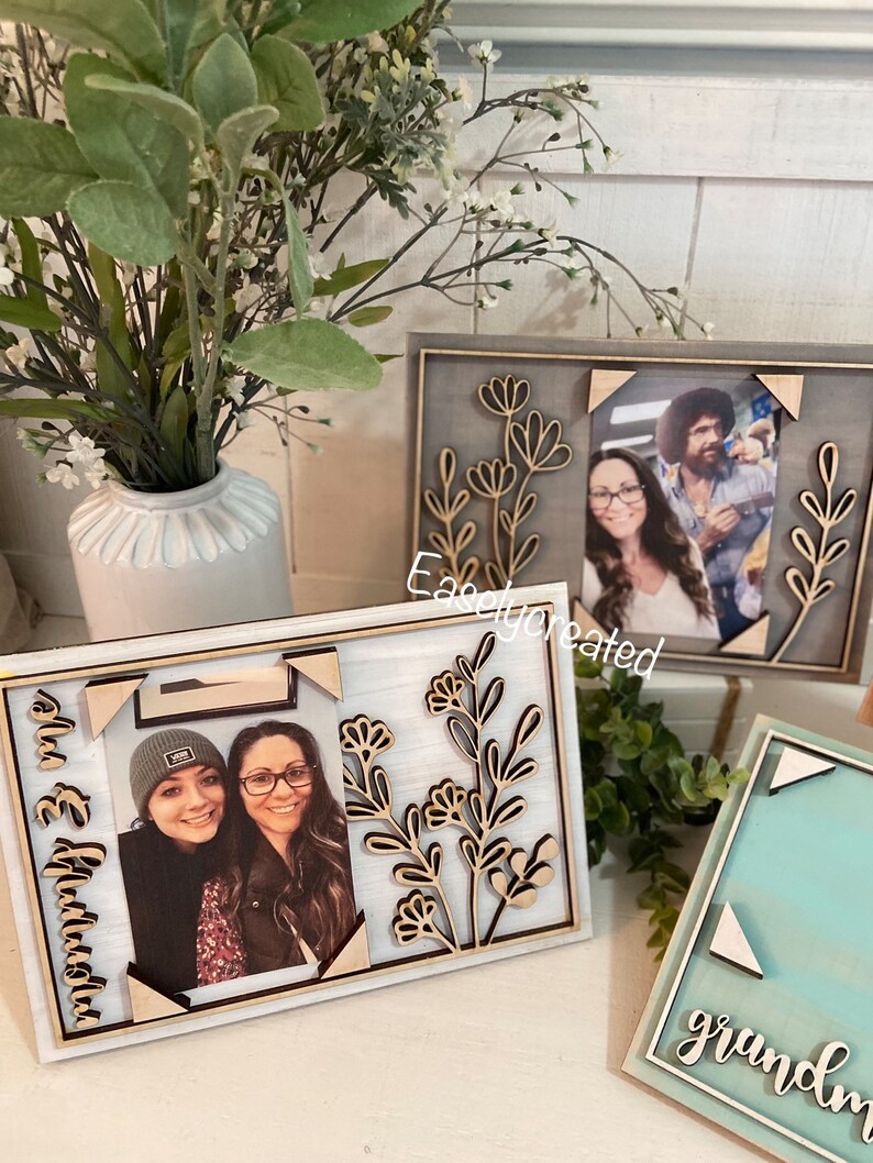 Mommy and Me Picture Frame Mom Grandma Sign Wildflower Etsy