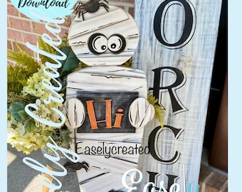 Halloween Mummy Porch Leaner SVG File  Autumn  Fall Pumpkin  Porch Sign SVG -  Sign Glowforge SVG