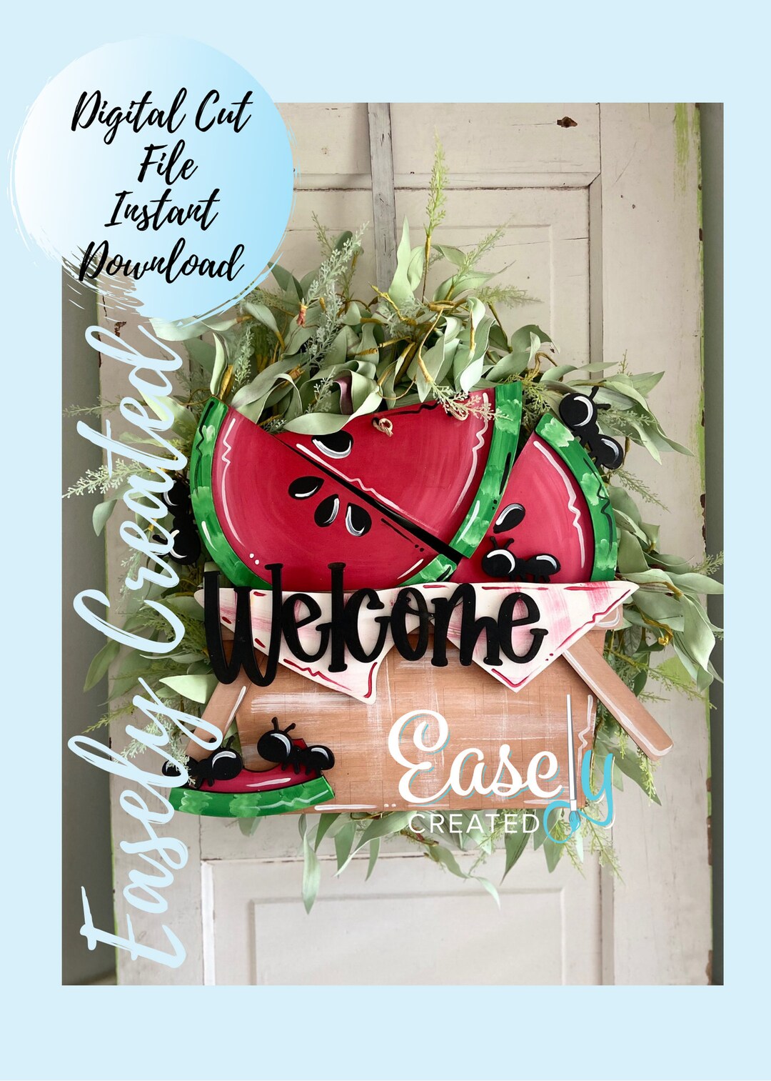 Watermelon Sweet Summertime Door Hanger Porch Sign SVG File Holiday ...
