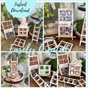 Mini austauschbare Leiter, Fenster, Tür und Haus saisonale austauschbare Datei SVG Digital Download Glowforge bereit Datei