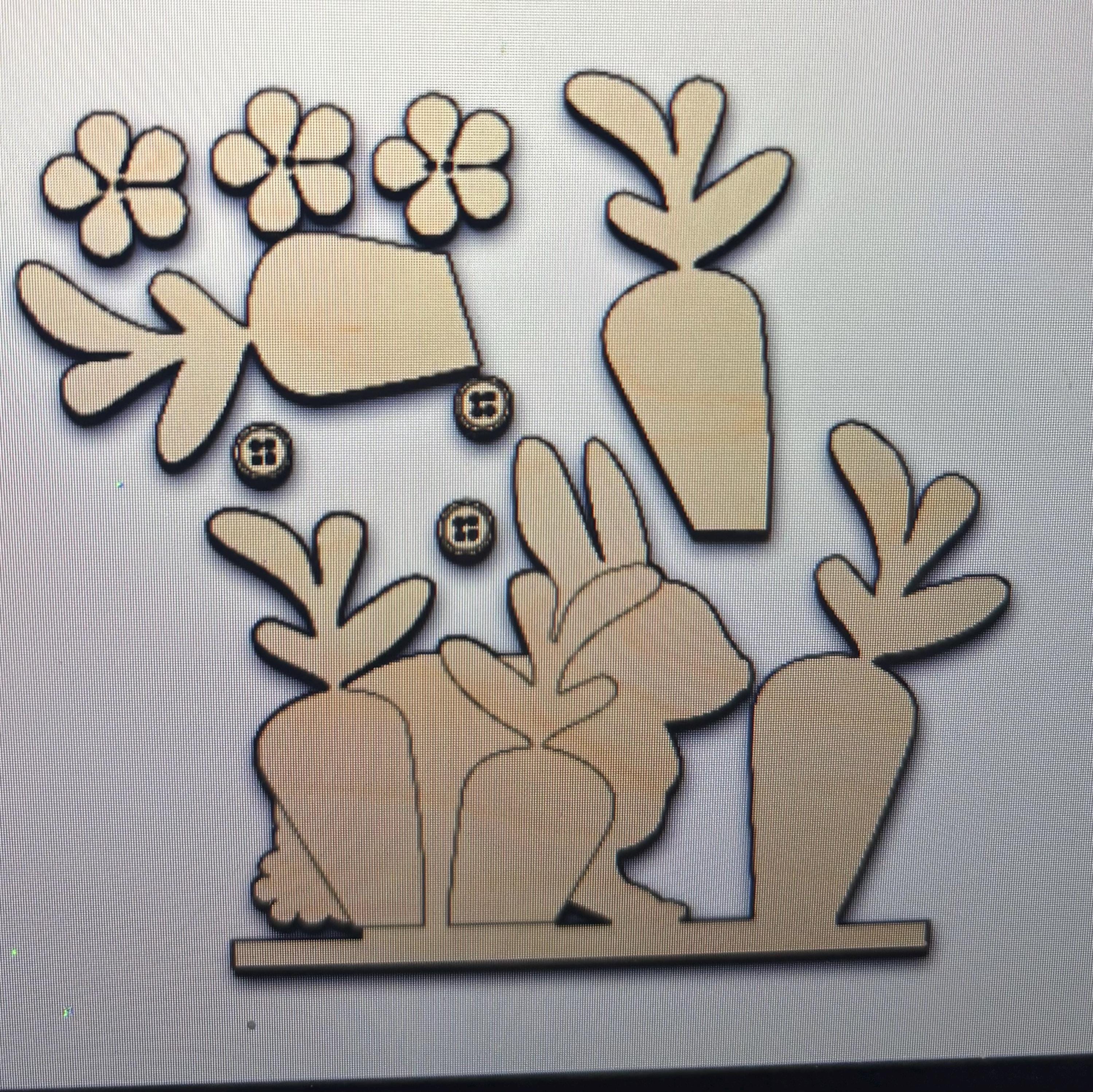 Shadow Box© Display Sign Insert for "spring Easter Bunny Carrots ...
