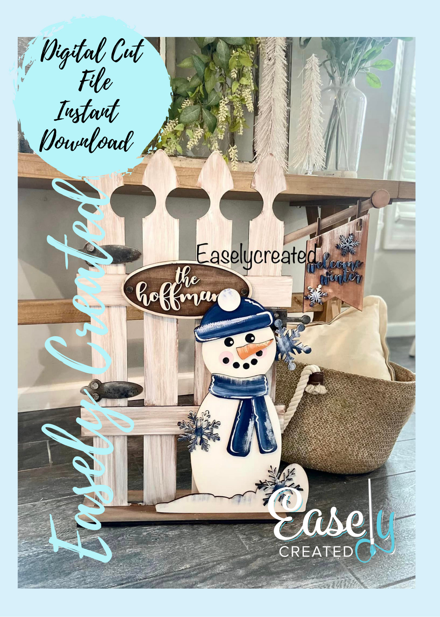 Picket Fence Large Porch Sign Interchangeable 