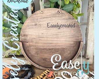 Interchangeable 15&quot; Round Seasonal  Door Hanger Backer Sign for Half Circle inserts SVG  Holiday Porch Laser Ready  Glowforge SVG