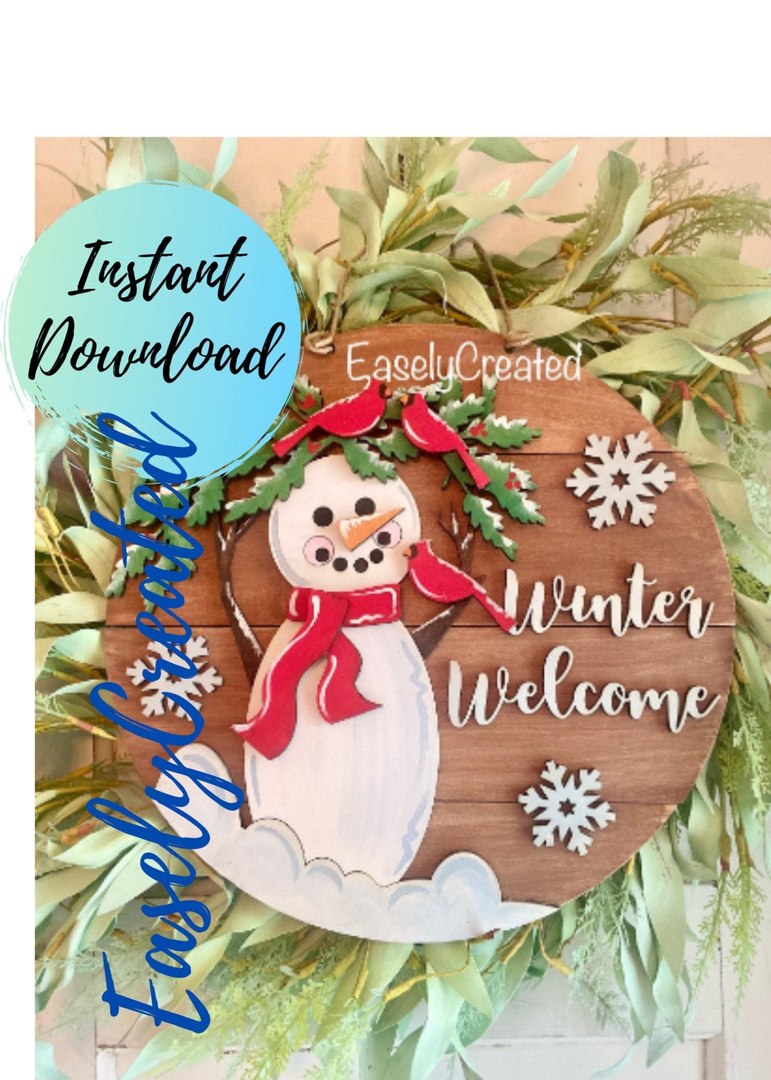 Snowman Door Hanger Sign SVG File - 15" Shiplap Let It Snow Sign ...