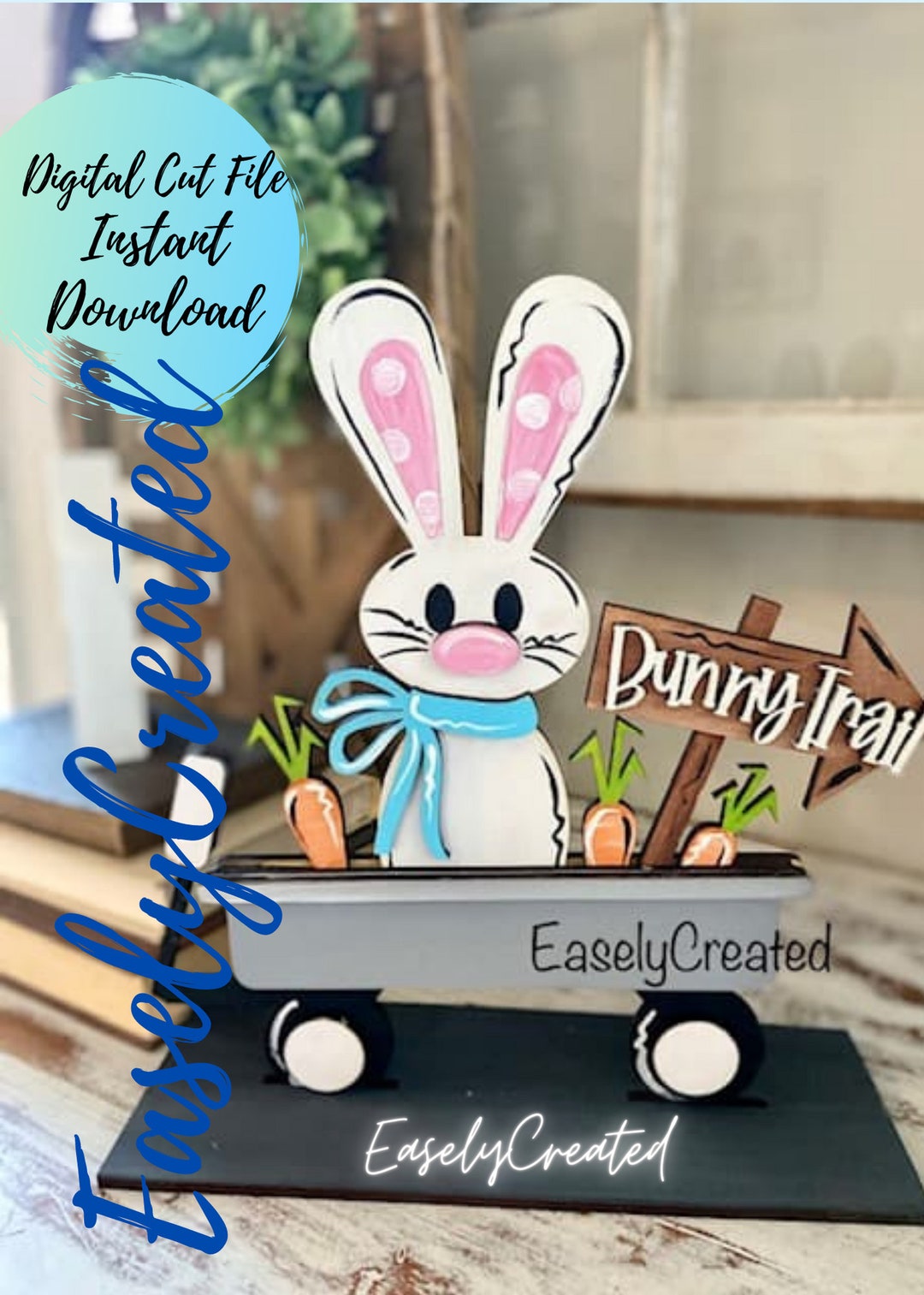Easter Bunny Interchangeable Add-on for Wagon SVG - Seasonal ...