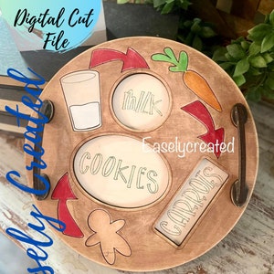 Cookies for Santa Kids DIY Tray Sign SVG File  Holiday Porch Sign SVG - Christmas Holiday Tray Sign Glowforge