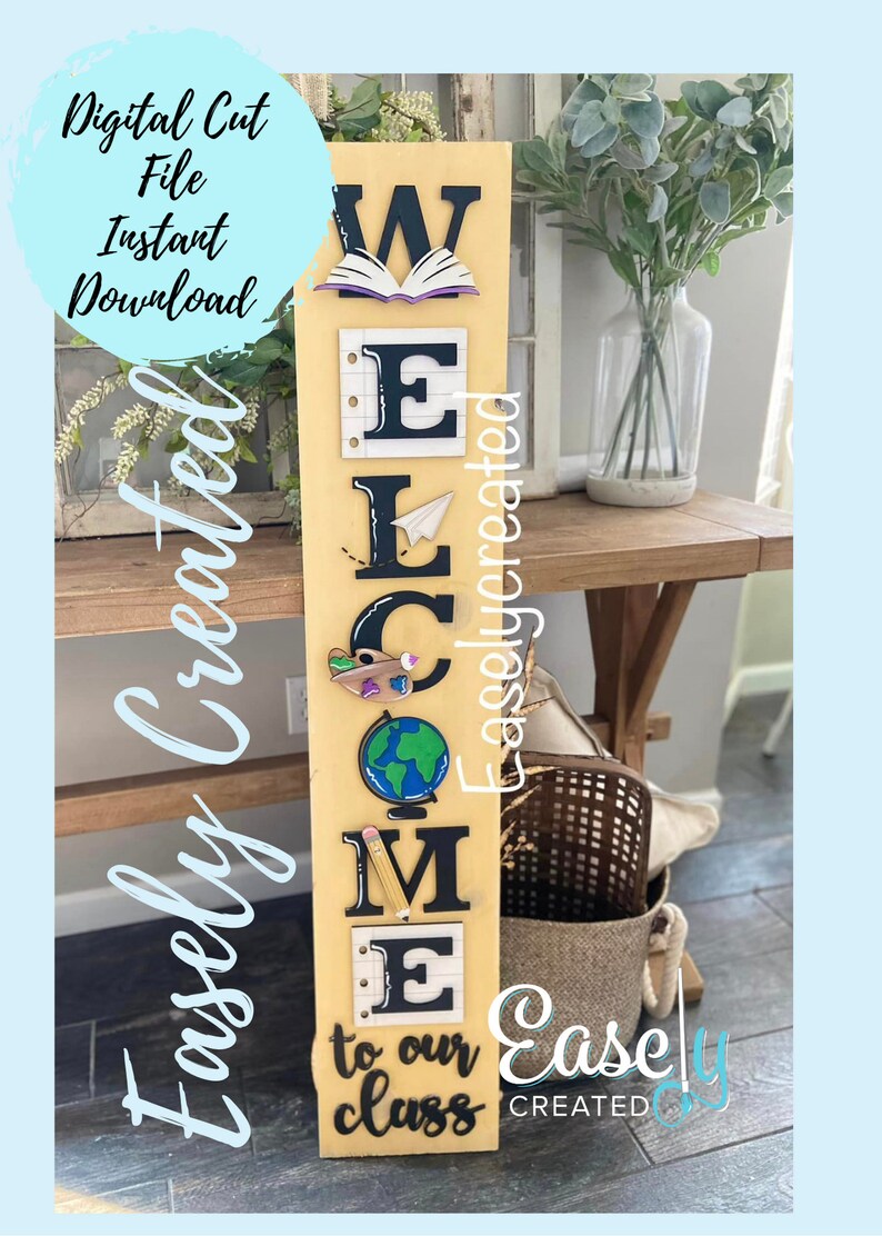 Welcome to Our Class Porch Leaner Classroom Teacher Sign SVG File ...