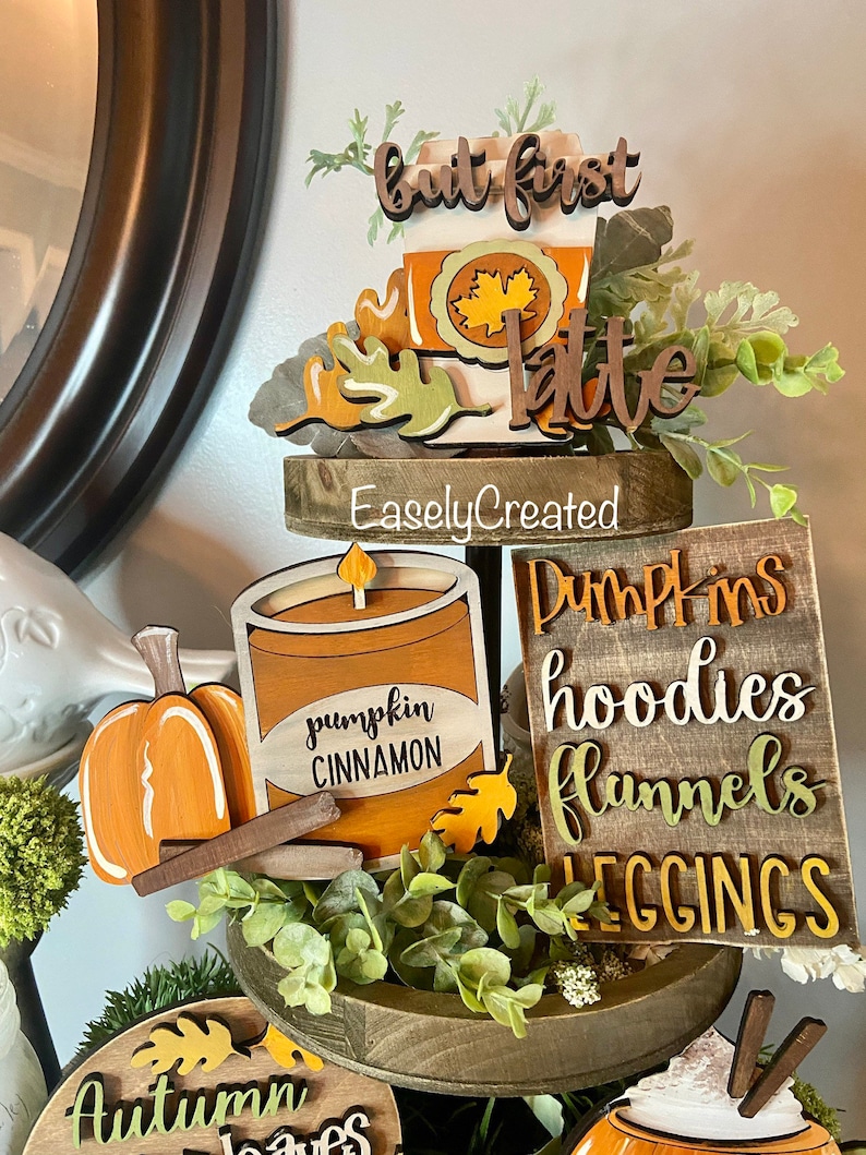 Pumpkin Spice Tiered Tray Digital Download File - Fall Tiered Tray ...