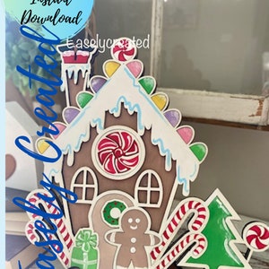 Gingerbread House Christmas Countdown File -  Christmas Sign SVG Glowforge -  Holiday Countdown SVG - Kids Advent Calendar