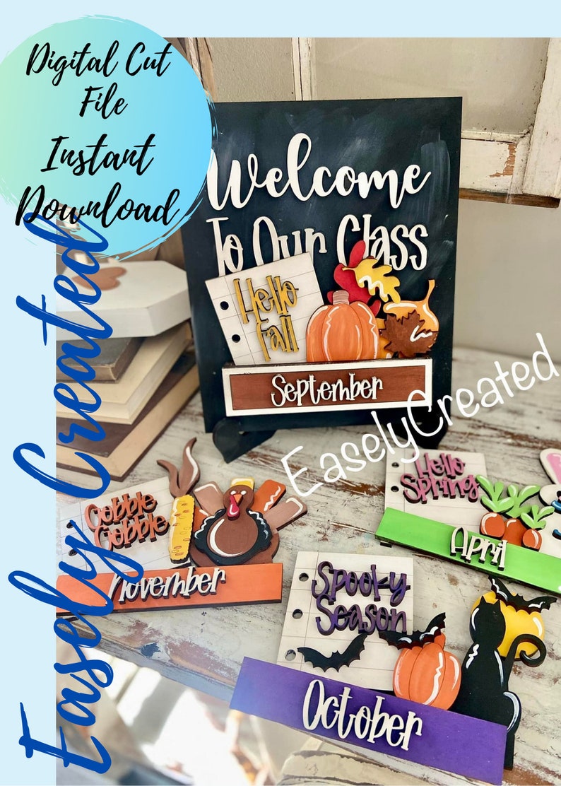Welcome to our class interchangeable sign svg seasonal etsy