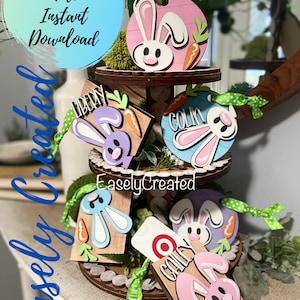 Carte cadeau lapin ornement fichier numérique - étiquette de panier de Pâques ferme - porte-carte cadeau Pâques printemps SVG Glowforge Laser Ready SVG