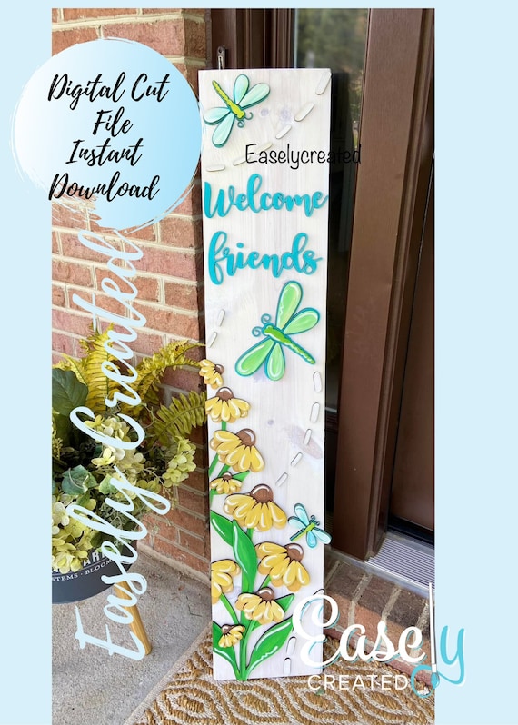Dragonfly Dragonflies Porch Leaner Sign SVG File Holiday Summer
