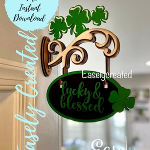 Wall Hanging Door Sign Digital File for lucky and Blessed Sign With ...