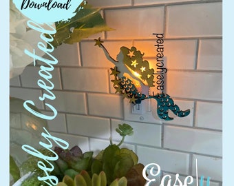 Mermaid Night Light Attachment SVG  Holiday  Glowforge SVG  Nite Lite Interchangeable Seasonal Sign