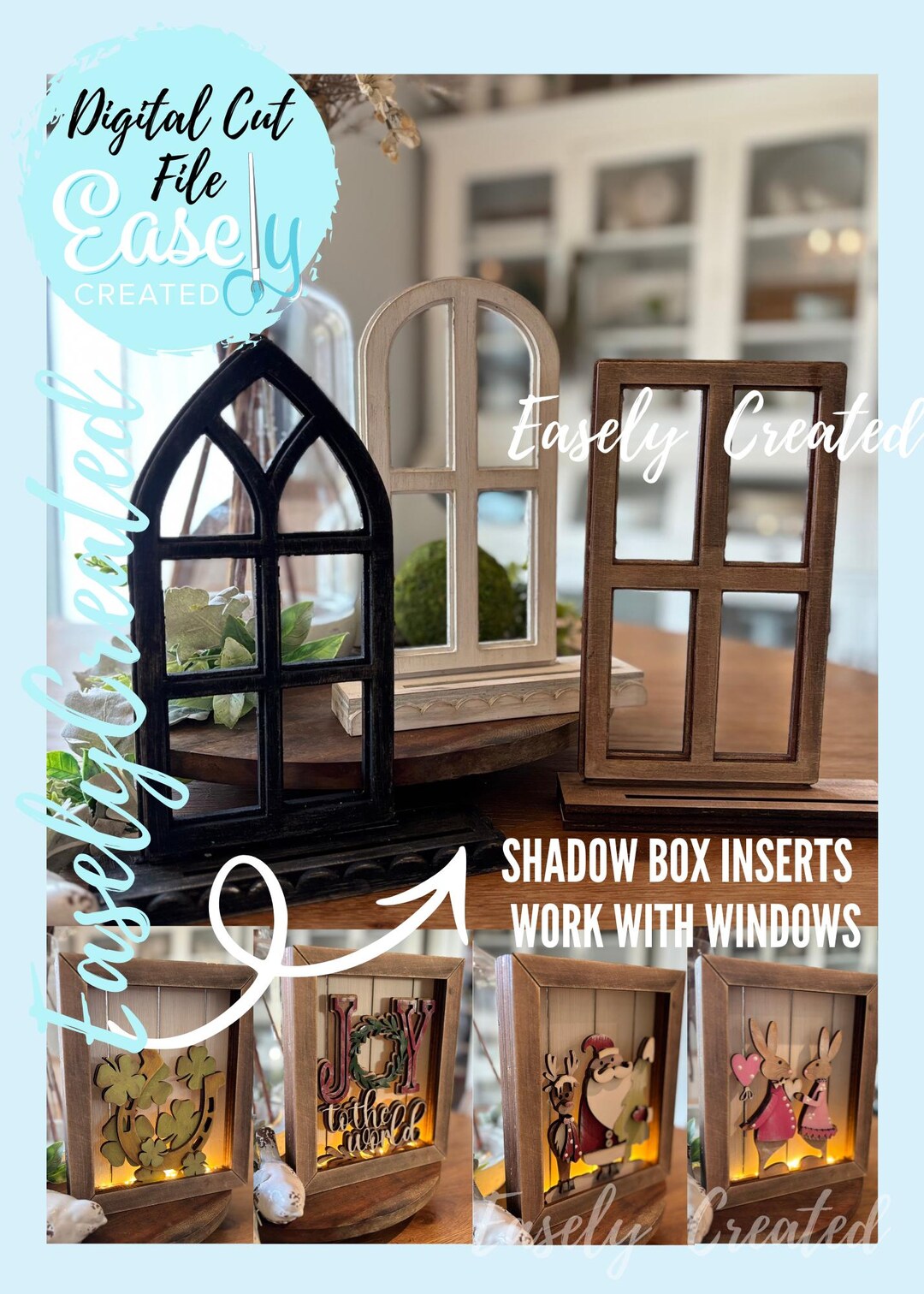 Window Display Set for Shadow Box© Inserts Display Sign Shelf Sitter ...