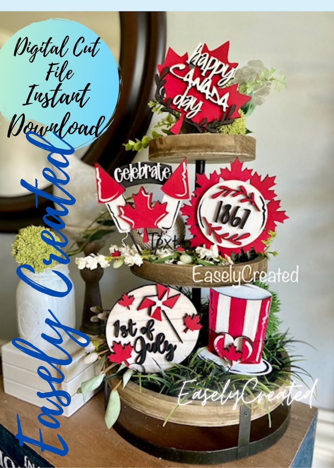Canada Day Tiered Tray Digital Download File Summer Tiered Tray DIY