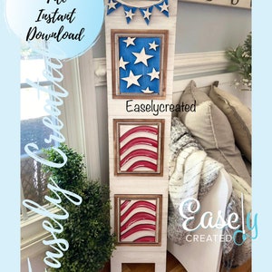 Large 42&quot;  Interchangeable Ladder Summer Flag 4th of July Seasonal  Sign SVG Home Sweet Home  Holiday  cutout Glowforge SVG  Porch Sign