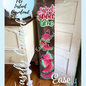 Watermelon Sweet Summertime Porch Leaner Sign SVG File  Holiday  Summer Porch Sign SVG -  Sign Glowforge SVG