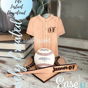 Baseball Sign SVG Digital File -Baseball Display - Softball Jersey Sign - baseball svg sign laser glowforge Baseball Bat Softball