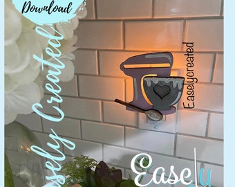 Baking Mixer Kitchen Night Light Attachment SVG  Holiday  Glowforge SVG  Nite Lite Interchangeable Seasonal Sign