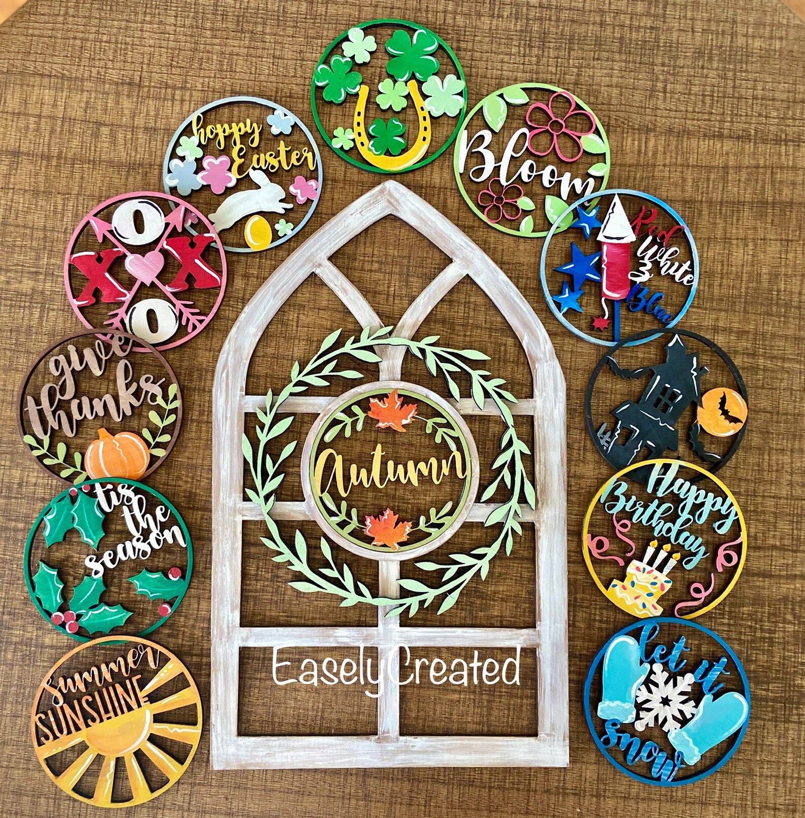 Seasonal Interchangeable Sign SVG File Seasonal Door Hanger Etsy