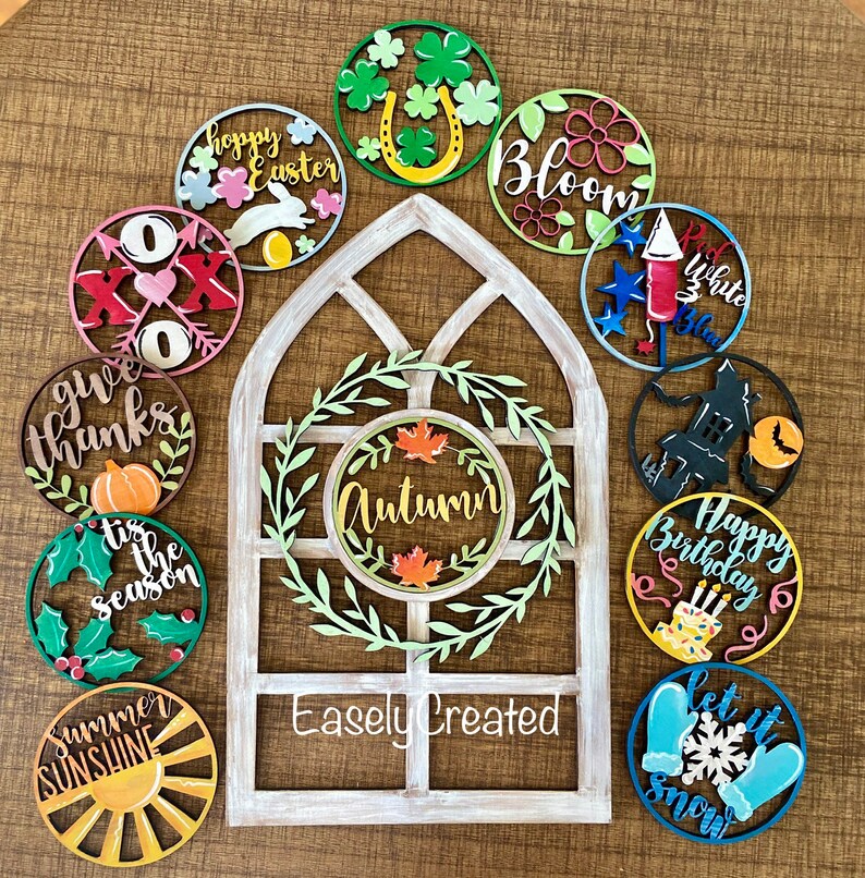 Seasonal Interchangeable Sign SVG File Seasonal Door Hanger Etsy