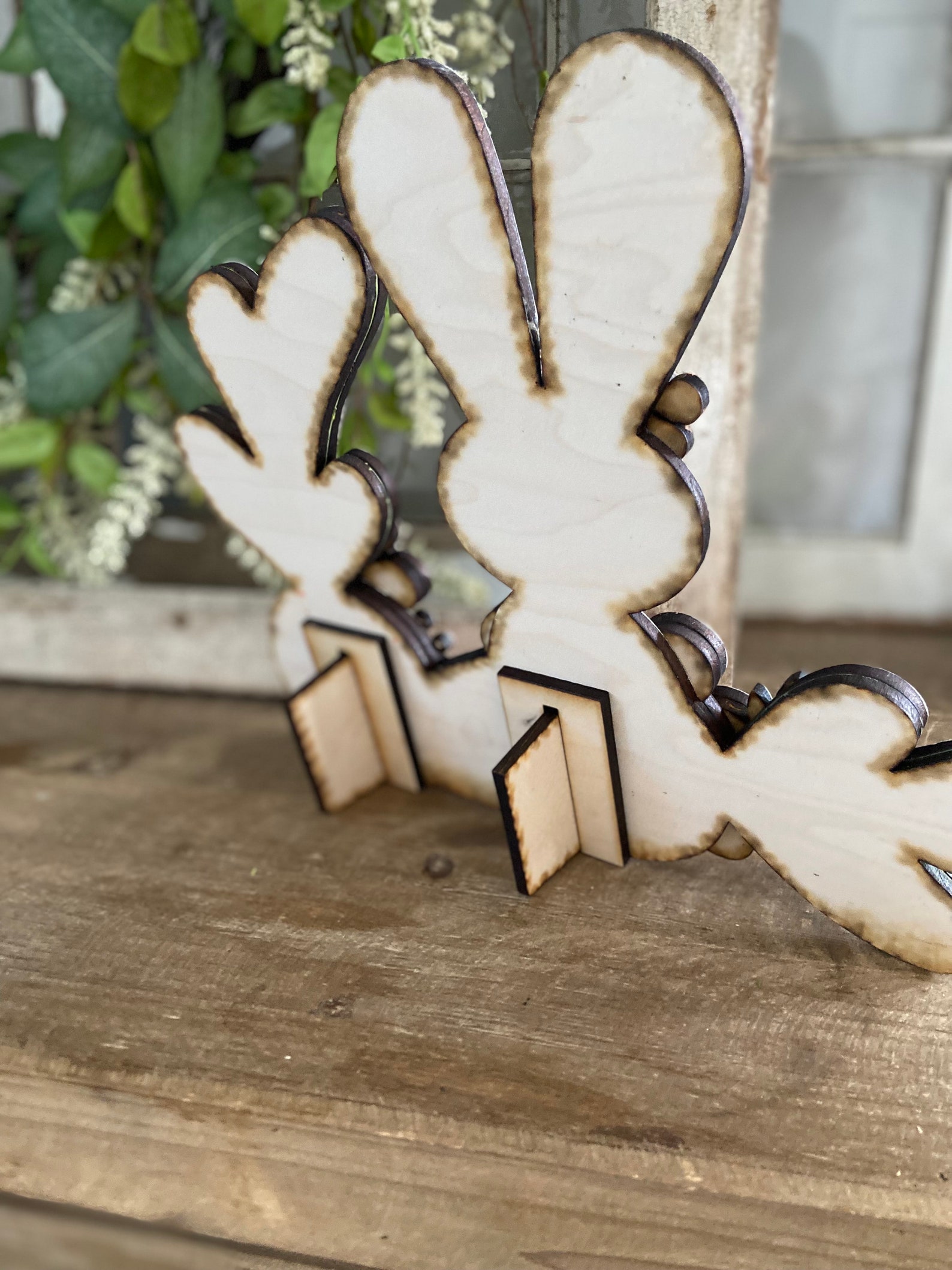 Shelf Sitters Spring Easter Bunny Sign Glowforge Laser Ready SVG ...