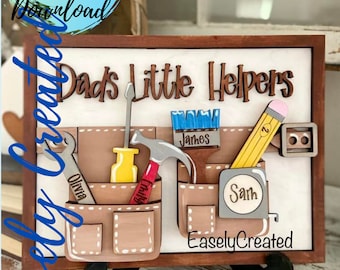 Dads Little Helpers Digital File - Dad Garage Sign Sign - Grandpas Tools Sign - Fathers Day Sign SVG sign - Dad Sign Glowforge