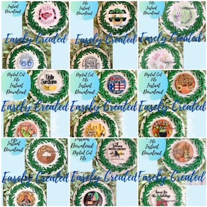 BUNDLE Wreath Door Hanger Interchangeable Add-On Sign Seasonal Spring Summer Winter Summer Sign cutout Glowforge SVG Home Interchangeable