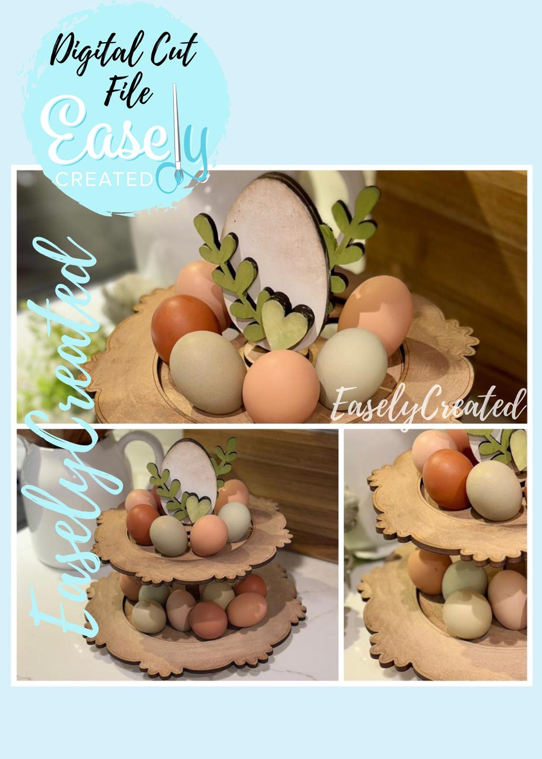 Egg Display Rack Farmhouse Farm Fresh Egg Rack Display Holder Tiered Tray Digital File ...
